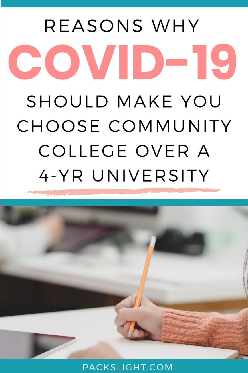 As more universities commit to online classes because of COVID-19 both high school and college students should seriously consider community college! #college #collegetips #study #finance #budgettips